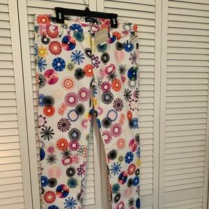Kate Spade Saturday jeans in white denim with Spirograph design size 30